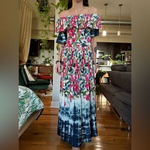 Mirabelle Dress in Dip Dye Floral by MISA LOS ANGELES XS